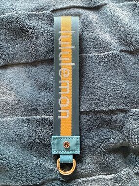 lululemon athletica Teal with Yellow Stripe Key ring